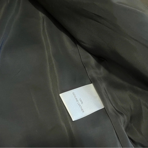 Nwot L’AGENCE Billie Black Croc Embossed Leather Double Breasted Moto Jacket XS - Picture 2 of 13